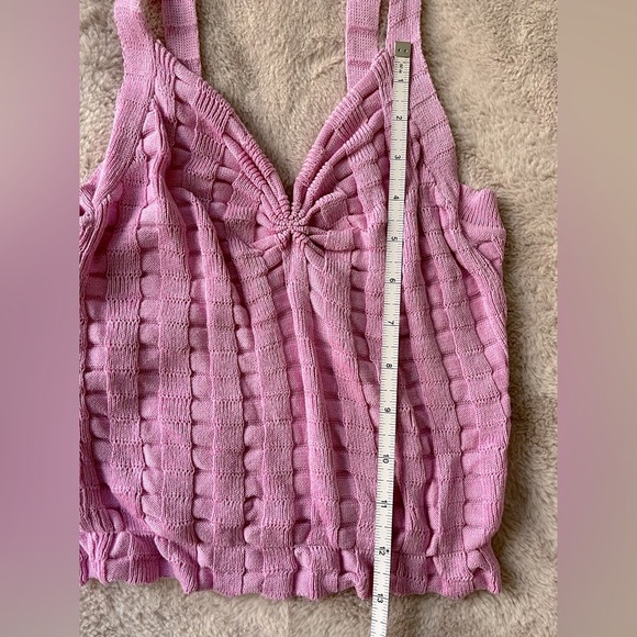 Urban Outfitters Sweater Set Tied Cardigan and Tank Top Lilac Pink Size M - Picture 10 of 11